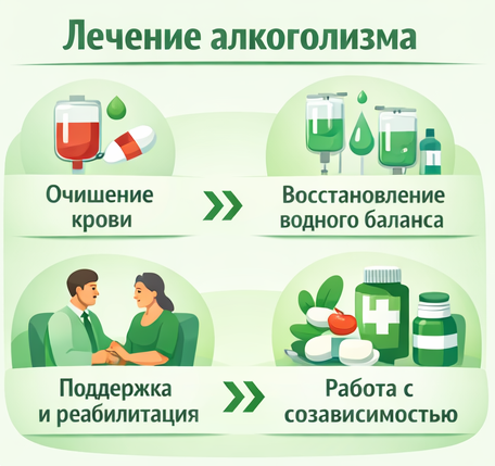 лечение алкоголизма в Кораблино этапы